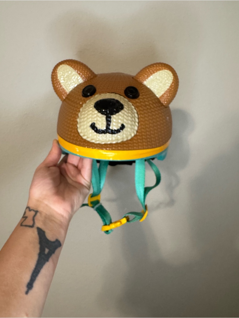 Rare - Bear Kids Bike Helmet in Brown and Teal